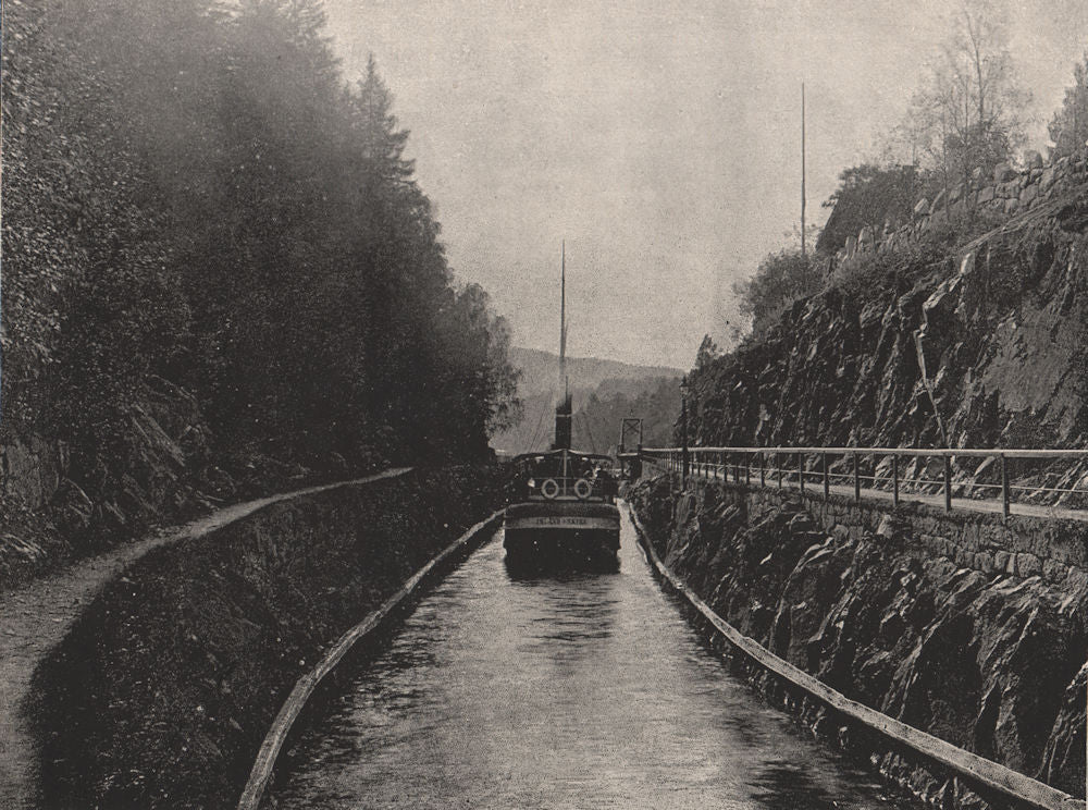 THELEMARKEN CANAL. View on the Thelemarken Canal. Norway 1895 old print